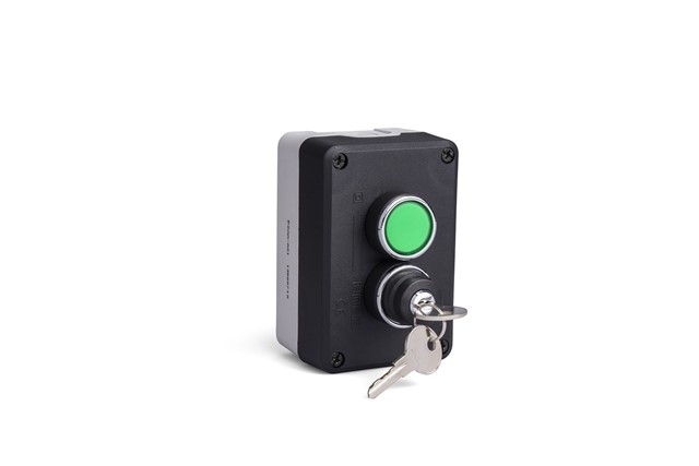 P Series Plastic 2 Holes BDAA21 +  BDDY + 2*C3BK (NO) Black-Grey Control Box